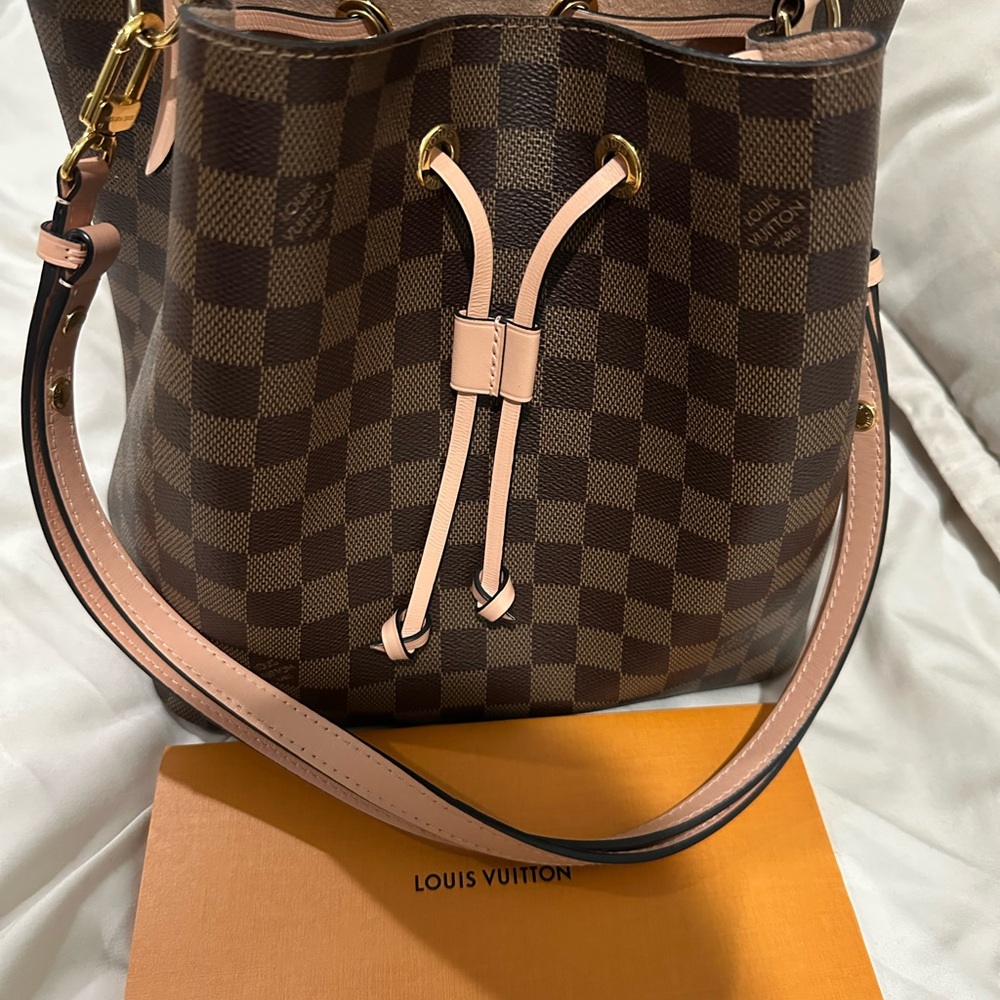Louis Vuitton Brown and Tan Checkered Shoulder Bag